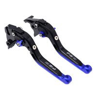 For Yamaha FZ8 2011-2015 Blue Black Folding Extendable Brake Clutch Accessories Engraved Levers