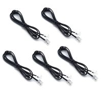 Sscon 3.3ft Black Telephone Landline Extension Cord Cable Line Wire with Standard RJ-11 6P4C Plug (Pack of 5)