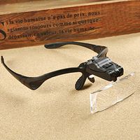 Zorpia 2 Led Lighted Magnifier Jeweler Loupe Head Eyewear Magnifier Magnifying Glass - Professional Jeweler's Lighted Magnifier Visor - 5 Lenses 1.0X 1.5X 2.0X 2.5X 3.5X - Weighs Just 2 oz.