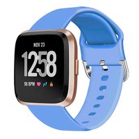 Veiai Sport Bands Compatible with Fitbit Versa,Soft Rubber Wristbands Versa Accessories for Women and Men (Light Blue)