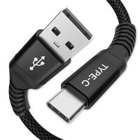 USB Type C Cable, AkoaDa (2 Pack 6.6ft) USB to USB C Cable Nylon Braided Fast Charger Cord Compatible Samsung Galaxy S9 Note 9 8 S8 S10 Plus,Google Pixel XL 3,LG G7 thinq V20,Moto Z,Z3(Black)