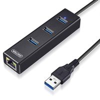 [Upgraded Version] ZACTEK 3-Port USB 3.0 Hub with Ethernet RJ45 USB Hub, Supporting 10/100/1000 Mbps Ethernet Adapter Converter Compatible with Macbook Pro Air, iMac, Chromebook, Surface Tablet Laptop