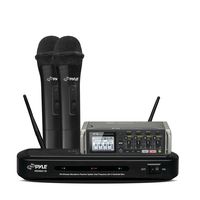 Zoom F4 Multitrack Field Recorder with Dual Frequency Wireless Mic Receiver Set with 2 Handheld Dynamic Transmitter Mics