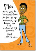 7172 'Keep Mouth Shut' - Funny Mother's Day Greeting Card with 5" x 7" Envelope by NobleWorks