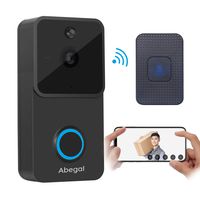 Abegal Wireless Video Doorbell, 720P Full HD WiFi Smart Doorbell with Chime, Compatible with Alexa, Two-Way Audio Night Vision PIR Motion Detection Home Security System Doorbell (Black)