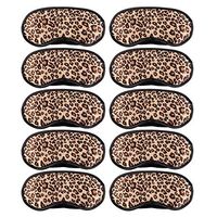 10 Pack Leopard Eye Masks Cover Sleep Mask Shade Cover for Sleeping,Shift Work,Office Nap,Relieve Stress,Travel Pouch Night Blindfold Airplane Relaxing Eyeshade Cover with Nose Pad for Men Women Kids