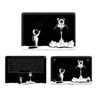 Laptop Protective Film 3 in 1 Cover Protective Film Protective Sticker Astronaut Pattern for MacBook Pro