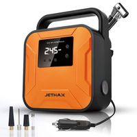 JETHAX Air Compressor Tire Inflator, 12V Portable Air Pump for Car Tires, Tire Pump with LED Light, Long Cable and Auto Shut Off Compatible with Car, Bicycle, Motorcycle, Balls, Inflatable Pool...