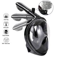 HOTINS Full Face Snorkel Mask 180°Panoramic View Foldable Tube Snorkeling Mask with Detachable Camera Mount Anti-Fog Anti-Leak Easybreath Scuba Gear for Youth & Adult Swimming Diving S/M