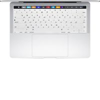 Masino Silicone Keyboard Cover Skin for New MacBook Pro 13" A1706 Model 15"Model A1707 with Touch Bar - Released in Oct. 2016 (Arabic Language, White)