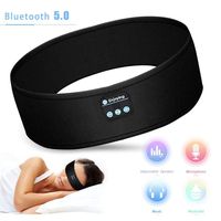 Sleep Headphones,Bluetooth 5.0 Headband Wireless Music Sport Headband Sleeping Headsets Ultra Thin Speaker Long Time Pay for Running, Yoga, Black