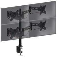 Duronic DM354 Quad Four LCD LED Desk Mount Arm Monitor Stand Bracket with Adjustability (Tilt ±15°|Swivel 180°|Rotate 360°)