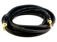 Monoprice Premier Series 1/4 Inch (TRS) Male to Male Cable Cord - 15 Feet- Black 16AWG (Gold Plated)