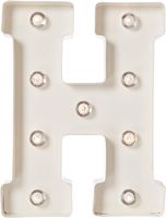 Darice White Metal Marquee Letter - H - 9.87" Tall, White Finish