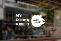 25 Centimeters My Other Ride is The Millennium Falcon Star Wars Jedi Vinyl Stickers Funny Decals Bumper Car Auto Computer Laptop Wall Window Glass Skateboard Snowboard