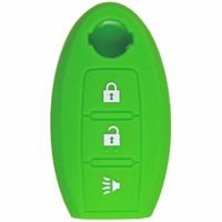 qualitykeylessplus Green Rubber Case Silicone Protective Cover for Nissan Remotes with Free KEYTAG