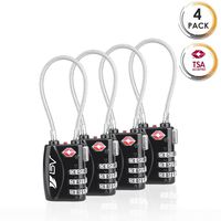 TSA Approved Luggage Travel Lock, Set-Your-Own Combination Lock for School Gym Locker,Luggage Suitcase Baggage Locks,Filing Cabinets,Toolbox,Case (Black, 4 Pack)