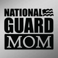National Guard Mom Flag Vinyl Decal Sticker | Cars Trucks Vans Walls Laptops Cups | Black | 5.5 X 4.5 Inch | KCD1714B