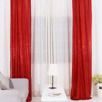 TRLYC 3Ft7Ft Red Sequin Photography Backdrop For Wedding/Party
