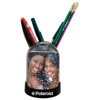 Polaroid PL2X3SGPC Snow Globe & Pen/Pencil Holder Photo Frame-Display for Your 2x3", Colorful