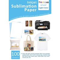 Sublimation Paper 100 Sheets 13" x 19" for Any Epson HP Canon Sawgrass Inkjet Printer with Sublimation Ink for T-shirt, Ceramic, Mouse Pad, Towel DIY Unique Gifts