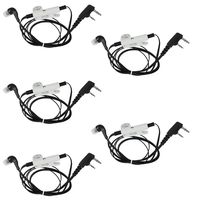 KENMAX 2 PIN Earpiece Noodles Looking Black for Baofeng BF-F8HP GT-3 BF-F9V2+ UV-6R UV-5X GT-1 Wouxun KG-UV8D KG-UV6D KG-UV899(5 Pack)