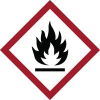 Brady 118875 Coated Paper GHS Flammable Picto Labels , Black/Red On White,  5/8" Height x 5/8" Width,  Pictogram "Flammable" (39 Labels, 1 Card per Package)