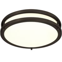 LB72120 LED Flush Mount Ceiling Light, 12 inch, 15W (150W Equivalent) Dimmable 1200lm, 3000K Warm White, Oil Rubbed Bronze Round Lighting Fixture for Kitchen, Hallway, Bathroom, Stairwell