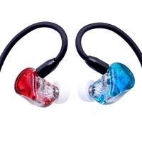 MAGAOSI Upgraded Version K5 5 BA Detachable Earphone High Fidelity Ear Canal Stereo Headphones (RED-Blue)