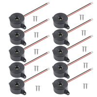 tatoko10 Pcs DC 3-24V 85dB Sound Electronic Buzzer Alarm Black 23 x 12mm Rated Voltage12V