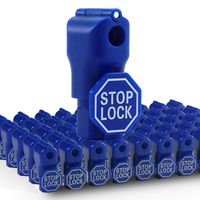 Betertek Peg Hook Locks, Blue 50pcs Hook Stop Lock Anti Theft Peg Locks for Retail Security Display Hook Lock Magnetic Stop Locks for Slatwall and Pegboard Hooks