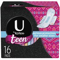 U By Kotex Teen Ultra Thin Pad, 16 Count (Pack of 2)