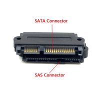 chenyang CY SATA Hard Disk Drive Raid Adapter with 15 Pin Power Port 7 Pin + 15 Pin to SFF-8482 SAS 22 Pin Black