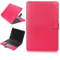 Macbook Pro 15.4 Case, Vacio Premium PU Leather Luxury Bookstyle Stand Folio Slim Fit Lightweight Protective Cover Stylish Classic Style Case for MacBook Pro 15.4 inch -Hot Pink