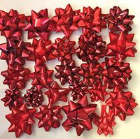 36-50 Bows (red) Luxury Designer Assortment - Metallic, Iridescent, Holographic, Glitter, Swirls, Matte, Classic Lacquer Finishes