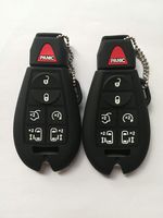 WKX 2pcs Black Fob Remote Key Case Cover Chrysler 300 Jeep Grand Cherokee Commander Dodge Ram 4500 Ram 3500 Ram 2500 Ram 1500 Journey Grand Caravan Durango Magnum Charger Challenger 300