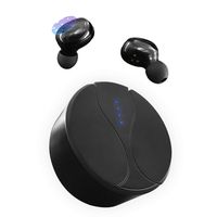 Wireless Headphones, Bluetooth 5.0 Earbuds 75H Playtime and Noise Cancelling for Wireless in-Ear Earbuds, IPX4 Waterproof Bluetooth Headphones with 1800mAh Charging Case (Black)