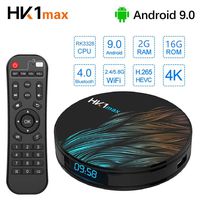 Android TV Box 9.0 Smart TV Box Media Player 2GB 16GB HK1 max Support USB 3.0 2.4G- 5G Dual-Band Wi-Fi 3D 4K Full HD H.265 100M Ethernet 2019 New TTV Box