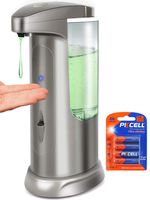 Hanamichi Soap Dispenser, Touchless High Capacity Automatic Soap Dispenser Equipped w/Infrared Motion Sensor Waterproof Base Adjustable Switches for Bathroom Kitchen Hotel Restaurant（Included battery）