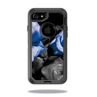 MightySkins Skin Compatible with OtterBox Defender iPhone 7 Case - Blue Roses | Protective, Durable, and Unique Vinyl Decal wrap Cover | Easy to Apply, Remove, and Change Styles | Made in The USA