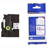 Brother TZFA3 1/2" Navy Blue on White Fabric Iron-on Tape (9.8 ft)