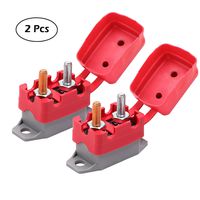Ampper DC 12V - 24V Automatic Reset Circuit Breaker with Cover Stud Bolt for Automotive and More (20A, 2Pcs)