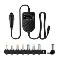 LANMU 80W 15V-24V Laptop Car Charger DC Power Supply Adapter with 8 Interchangeable Plug Connectors for Fujitsu HP Toshiba Asus Notebook Laptop