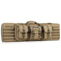Savior Equipment American Classic Tactical Double Long Rifle Pistol Gun Bag Firearm Transportation Case w/Backpack - 55 Inch Flat Dark Earth Tan