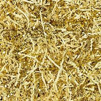 Worlds Crinkle Cut Paper Shred for Packing Filler Gift Wrap Basket Filler Colored Crinkle Paper 8OZ French Vanilla&Gold Mix