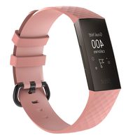ZSZCXD Compatible for Fitbit Charge 3, Soft Silicone Replacement WatchBand Strap Band Wristband for Fitbit Charge 3 (Pink, Large)