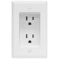 TOPGREENER Recessed Duplex Receptacle Outlet, Tamper-Resistant, Size 1-Gang 4.48" x 2.76", 15A 125V, TG15RD31, White