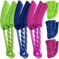 AIFUDA Window Blinds Duster, 3 Pack Brush for Air Conditioner shutters Dust Collector Cleaning Cloth Tool with 3 Extra Microfiber Sleeves