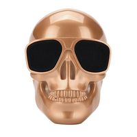 GBSELL Plating Glasses Skull Protable Wireless Bluetooth Stereo Speaker with HD Sound and Bass Home Office (Gold)