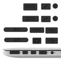 kwmobile Anti-Dust Protection Plugs Set - Silicone Rubber Dust Plug Stopper for Apple MacBook Pro 13" 15" Retina/Air 11" 13"(from Mid 2011 to Mid 2016) - Black
